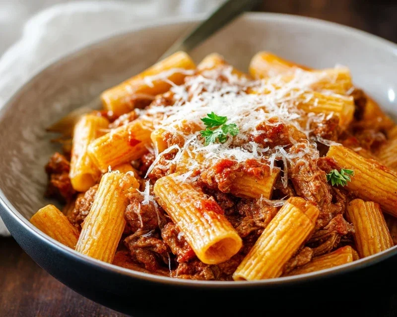 Beef Pasta in Tomato Sauce {Beef Ragu Pasta}