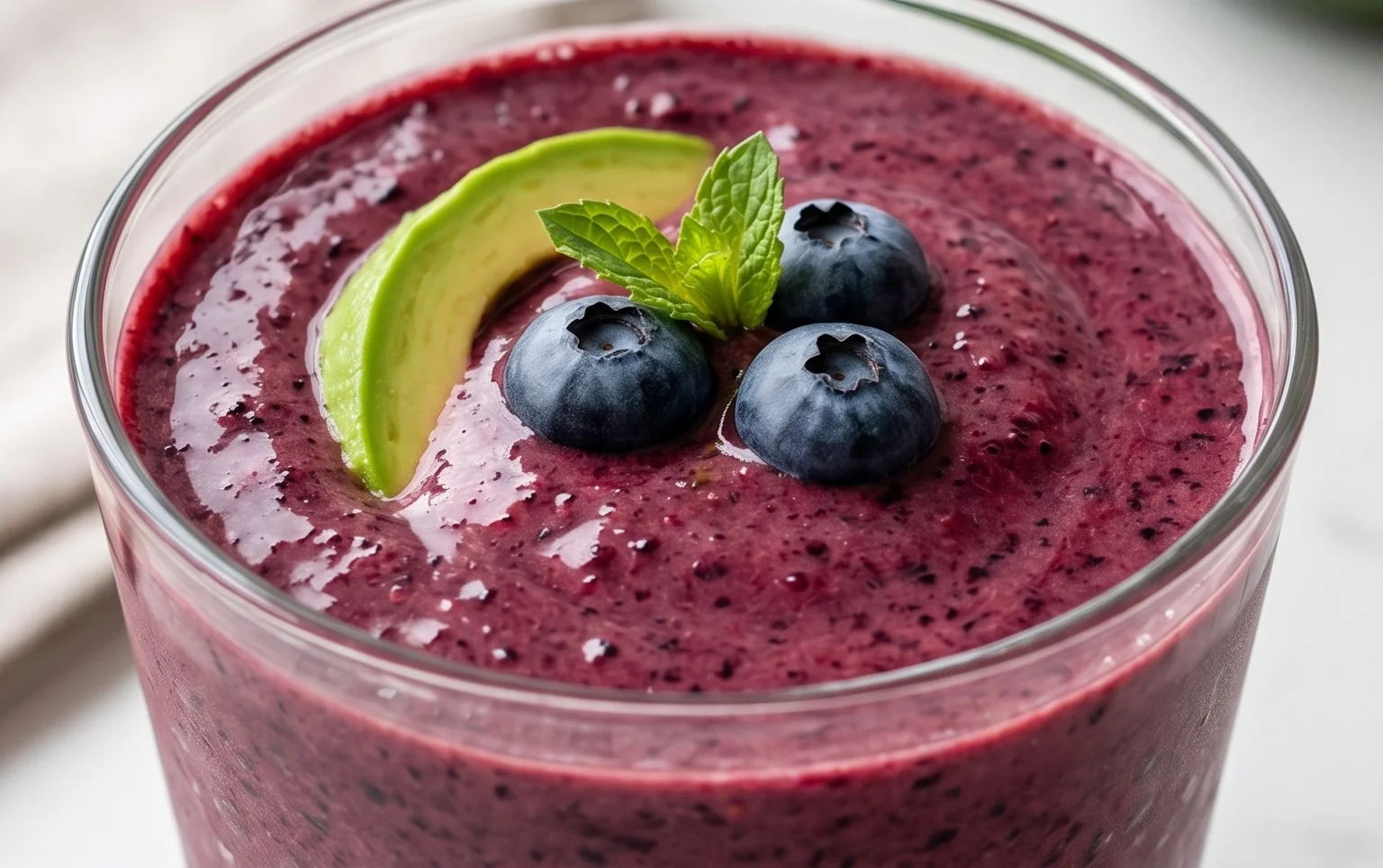 Blueberry Avocado Smoothie With Lemon & Yogurt