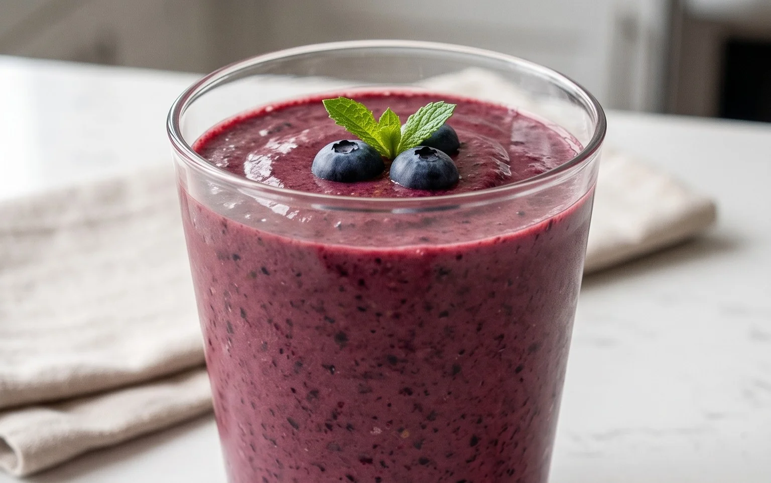 Blueberry Avocado Smoothie With Lemon & Yogurt
