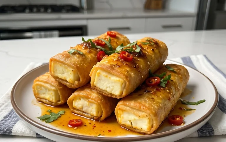 Indulgent Oven Fried Feta Rolls with Chili Honey Magic