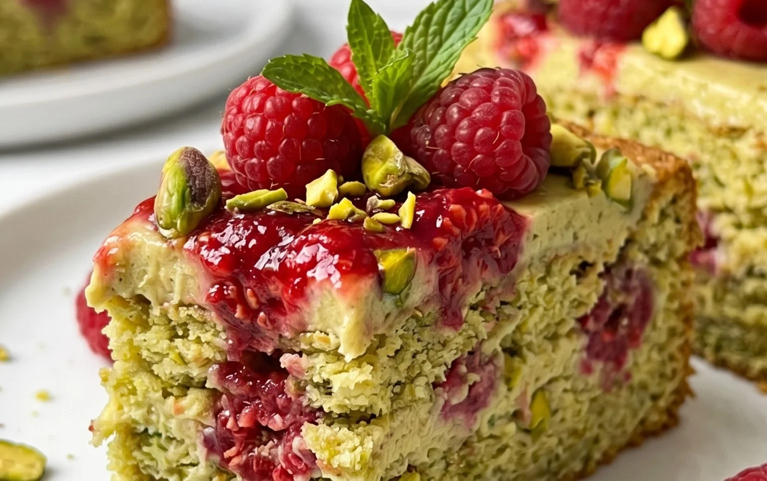 Pistachio Raspberry Cake