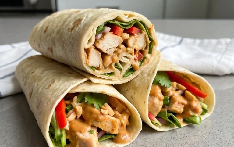 Thai Peanut Chicken Wraps