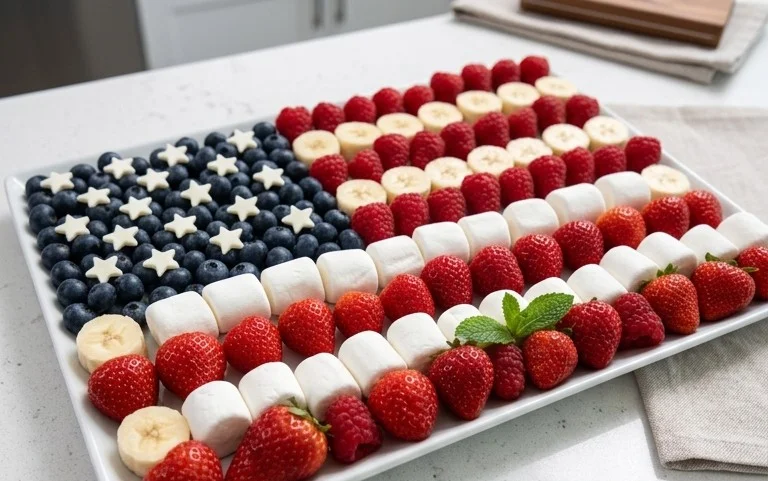 4th of July Fruit Platter Idea | How to Make an American Flag