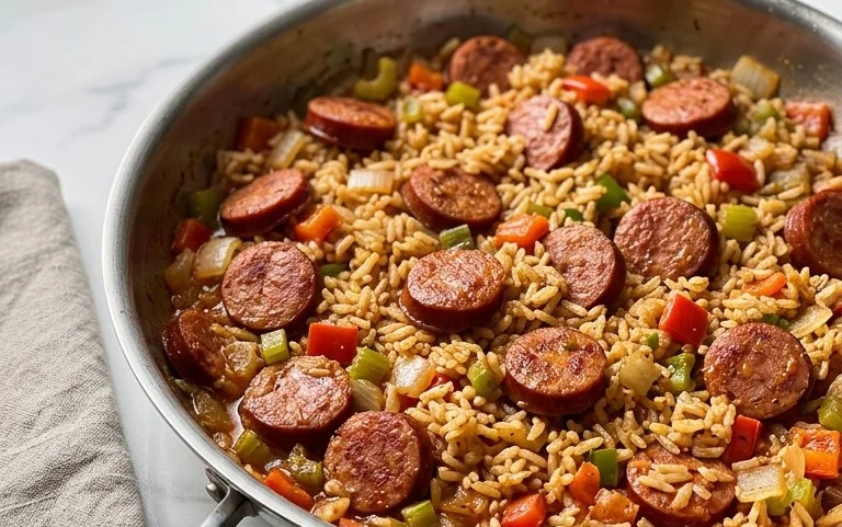 Cajun Sausage and Rice Skillet