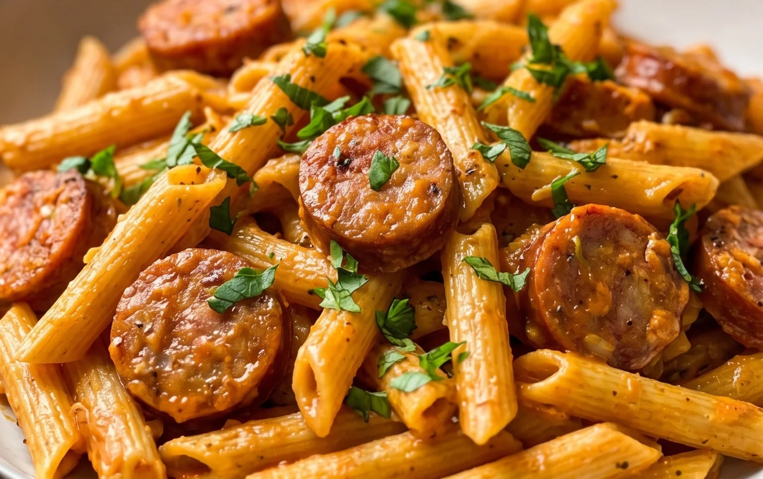 One-Pot Creamy Spicy Cajun Sausage Pasta